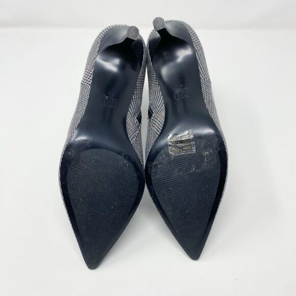 Cabi Black and Gray Plaid Pointy Toe Ankle Booties Side Zip Women's Size 8 EUC - Picture 6 of 9
